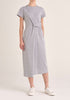 Paisie Midi Cotton Jersey Twist Dress in Light Grey